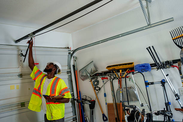 Professional Garage Door Panel Replacement technician working in Lewistown, MT